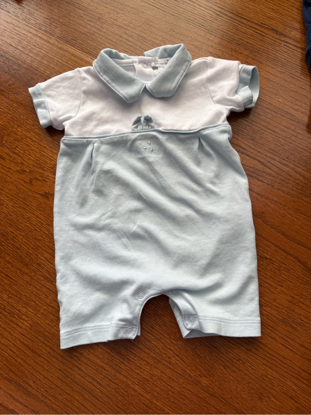Kissy Kissy 100% Pima Cotton Bunny Romper with 3D Ears - 3-6M